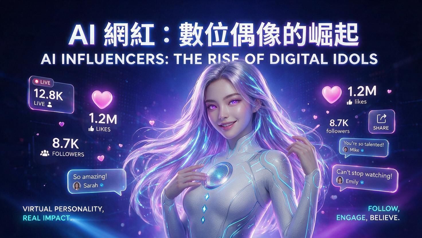 AI 網紅崛起:從虛擬偶像到百億商機——2026 應用版圖與趨勢全解析